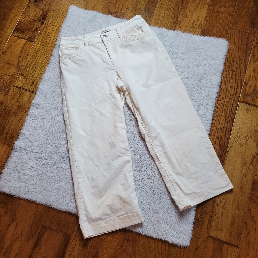 Toad & Co Earthworks Wide Leg Pant Women's 12 Off-White READ